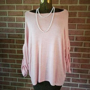 Ava & Viv Blush Pink Sweater Unique Sleeves EUC